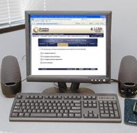 Computer on desk: online training Computer on desk: online training